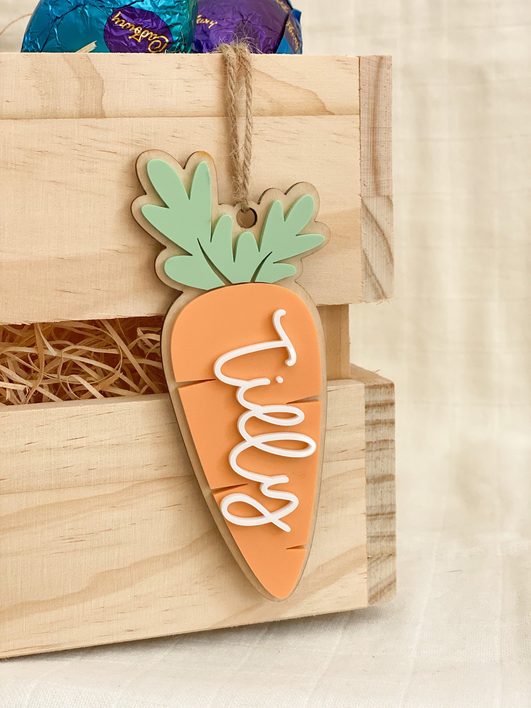 Personalised Easter Basket Carrot Gift Tag