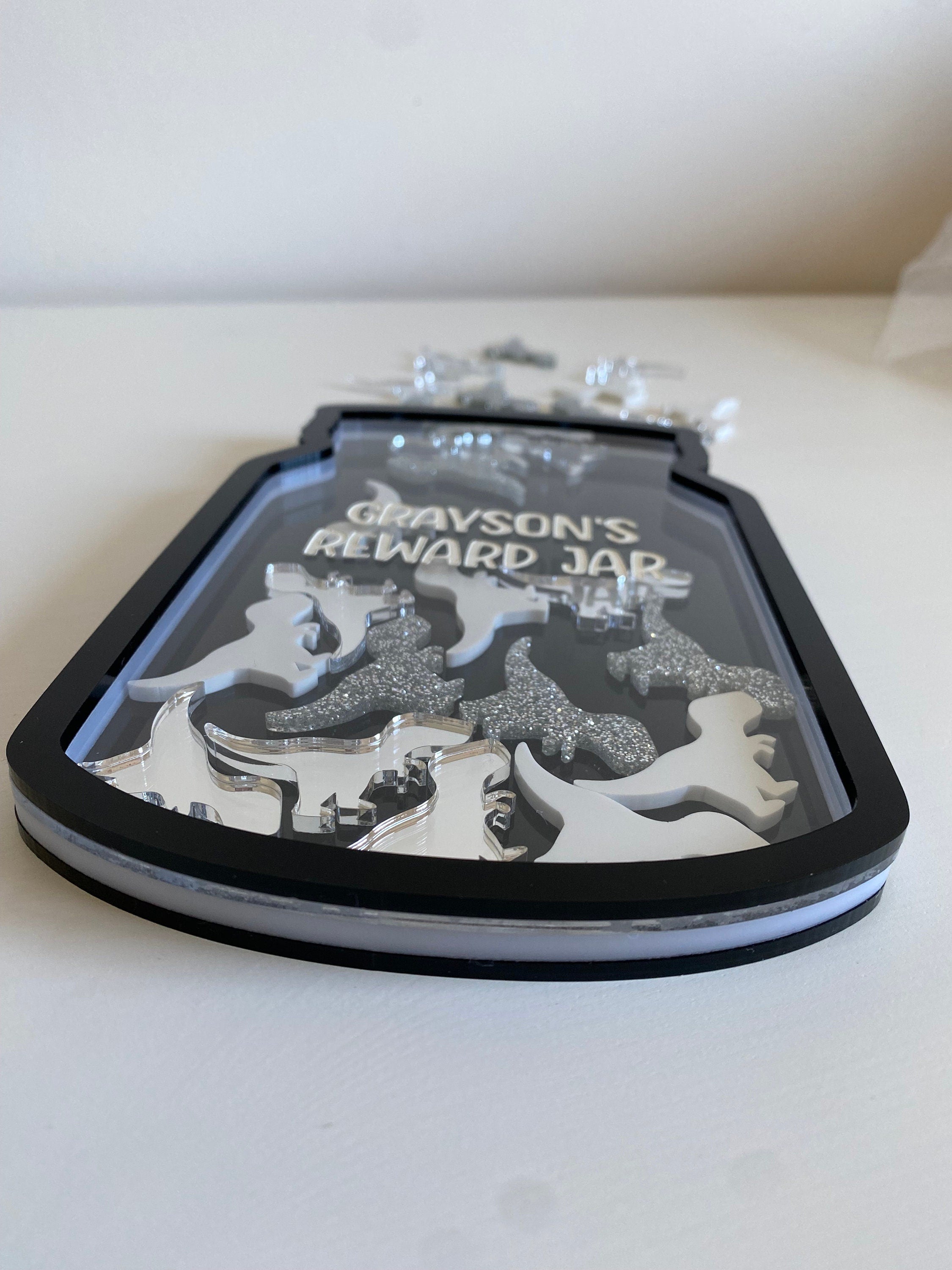 Personalised Kids Reward Jar with Heart Tokens