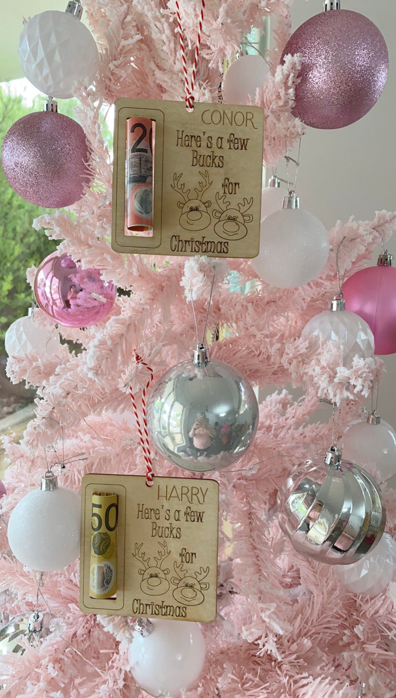 Personalised Christmas Money Holder Ornament