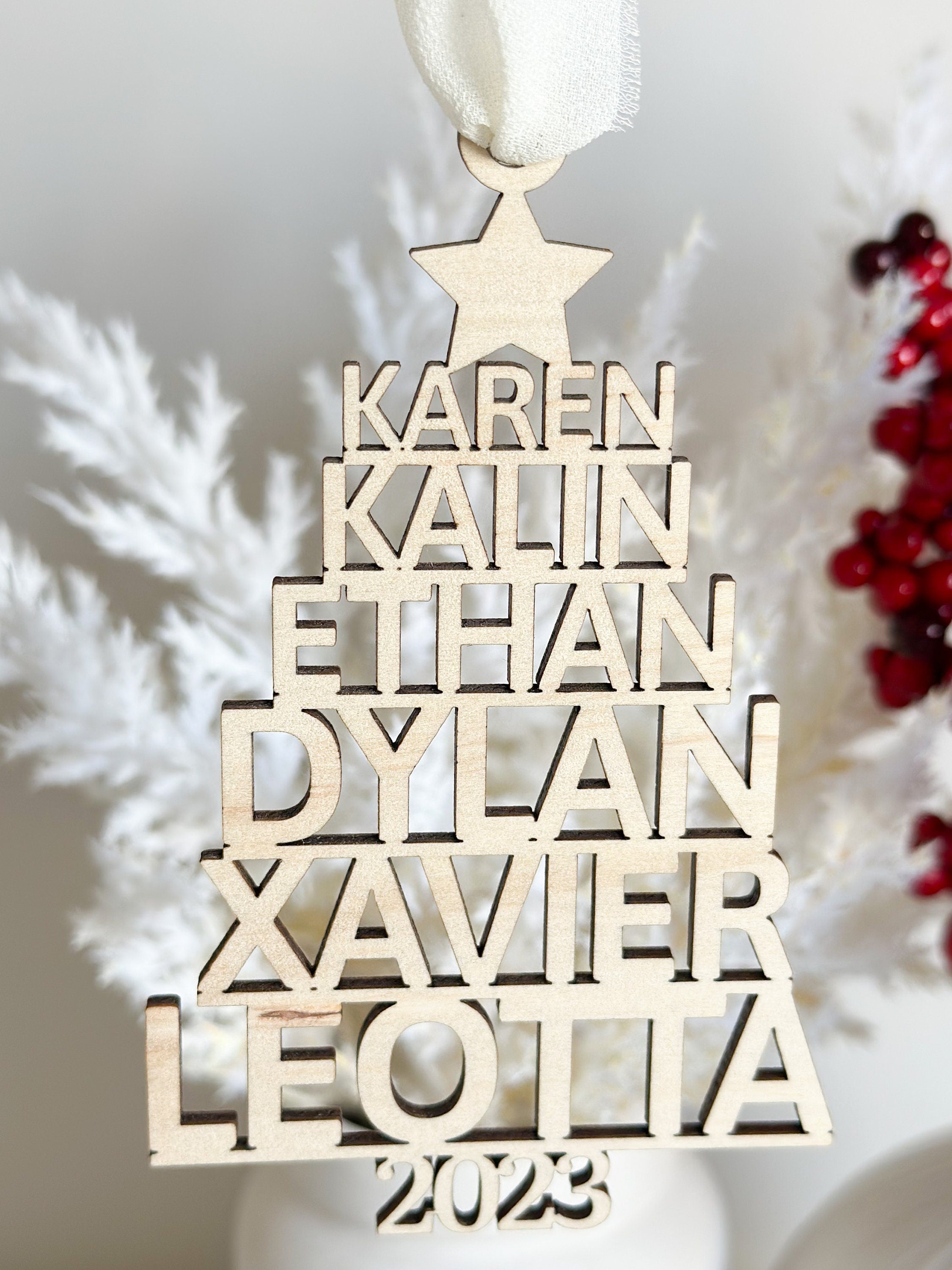 Personalised Family Name Christmas Tree Ornament
