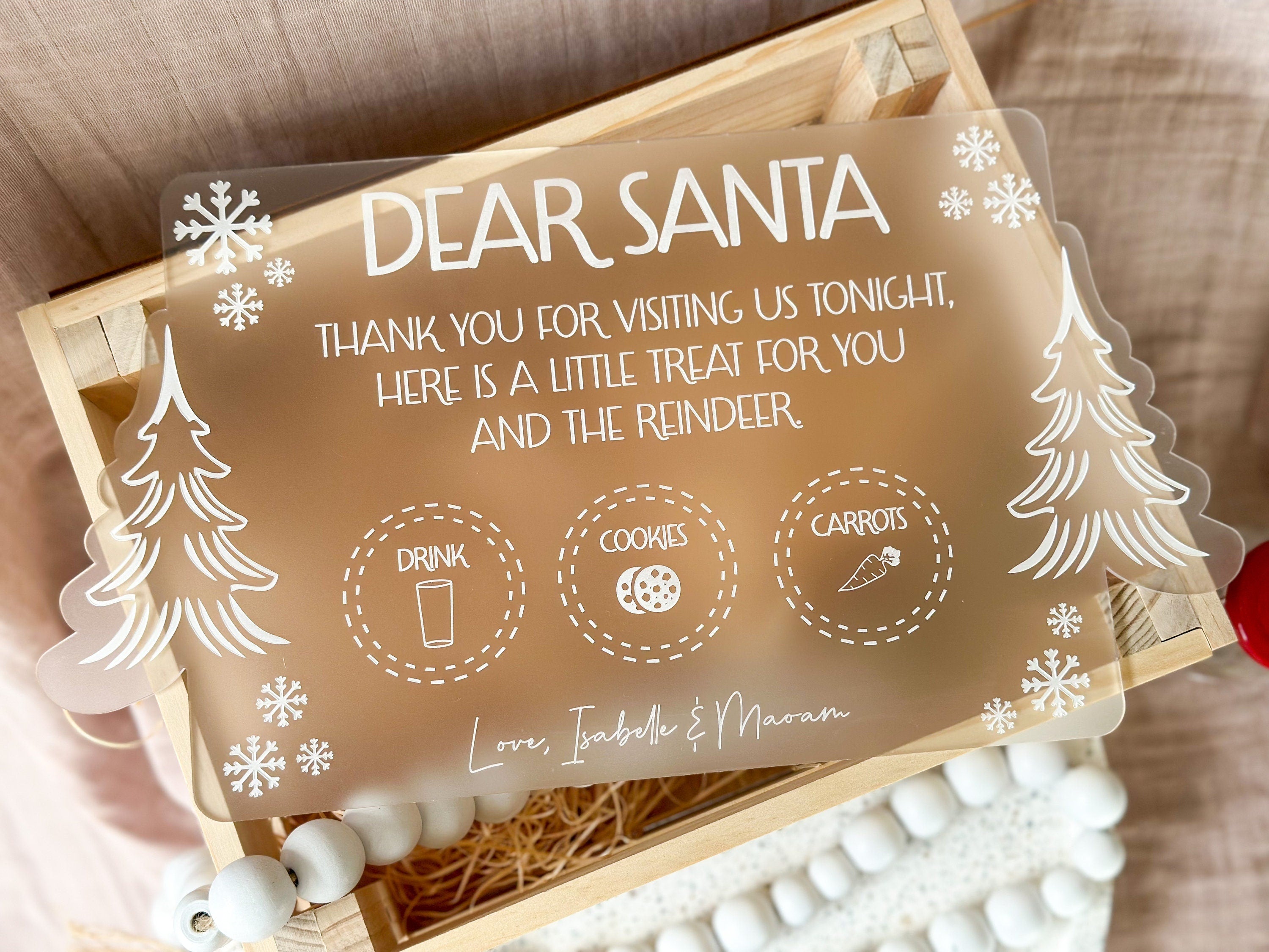 Personalised Frosted Acrylic Santa Treat Board