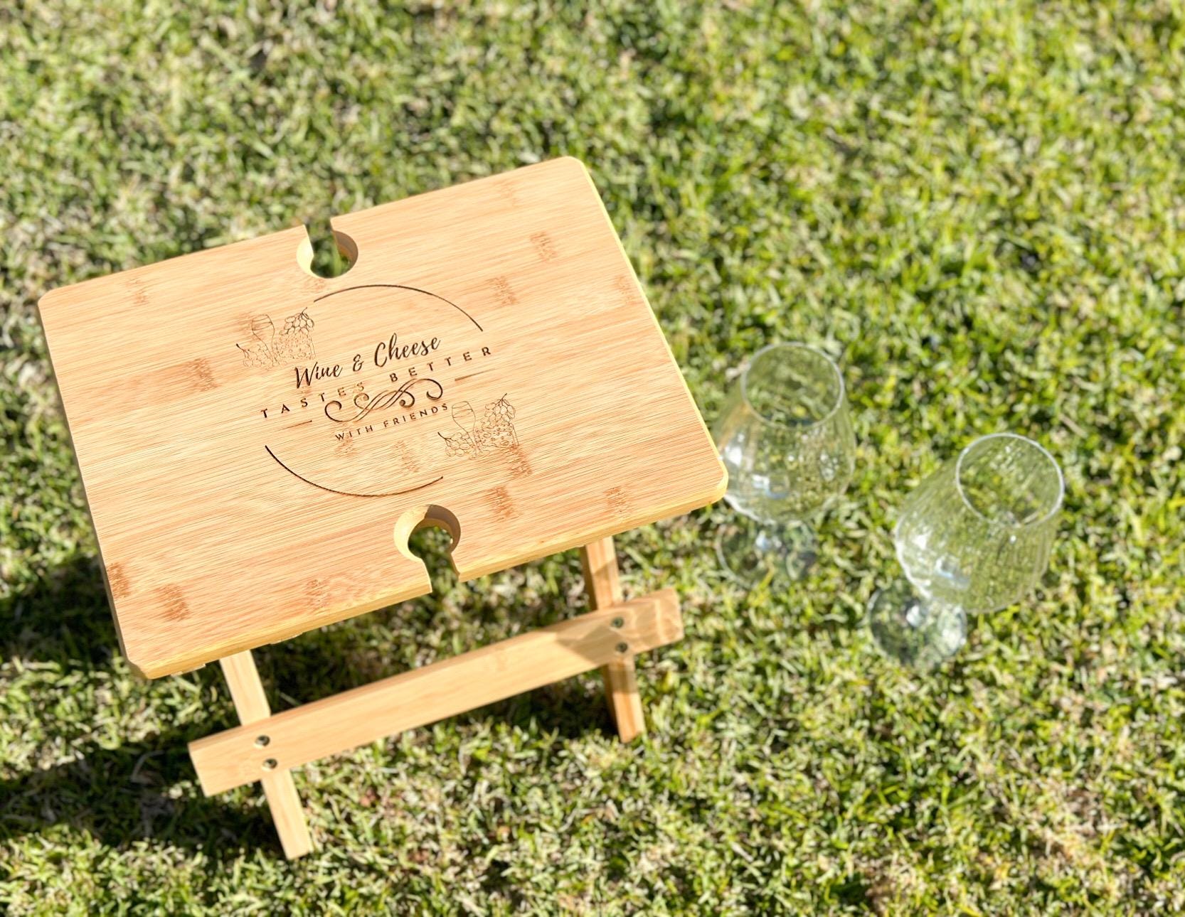 Engraved Wine & Cheese Table