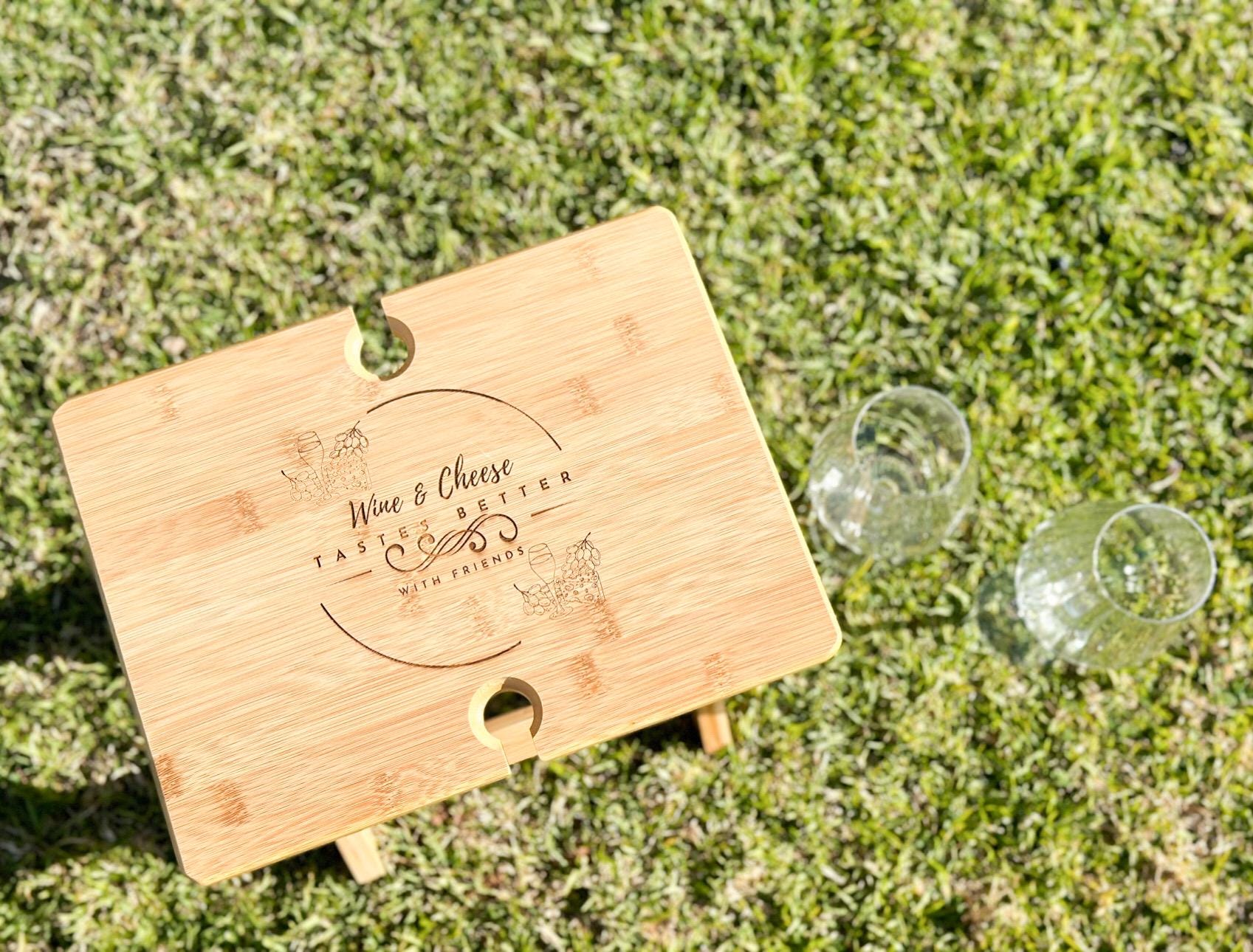 Engraved Wine & Cheese Table