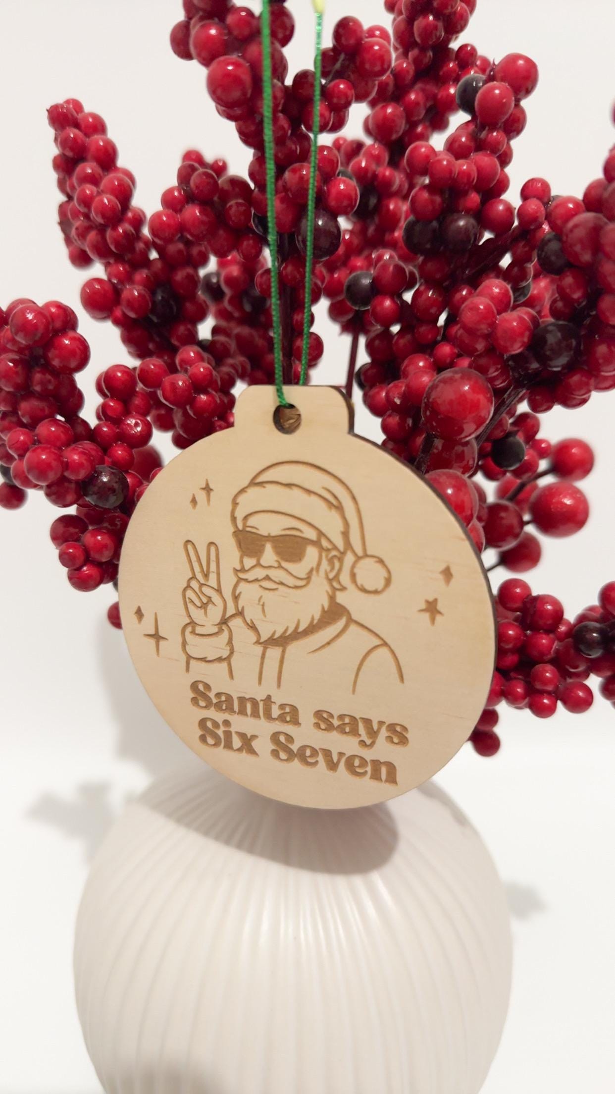 Six Seven Santa Ornament