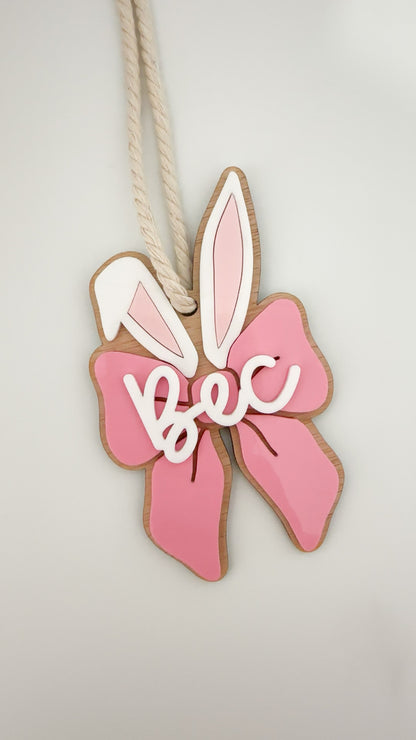 Personalised Bow Easter Basket Tag
