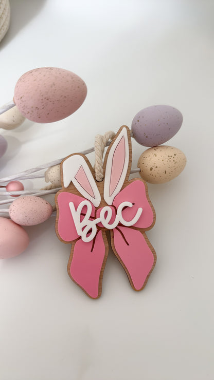 Personalised Bow Easter Basket Tag