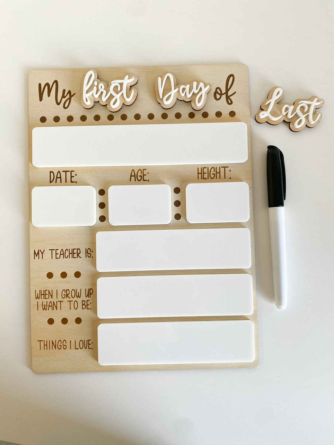 Interchangeable Back to School Board