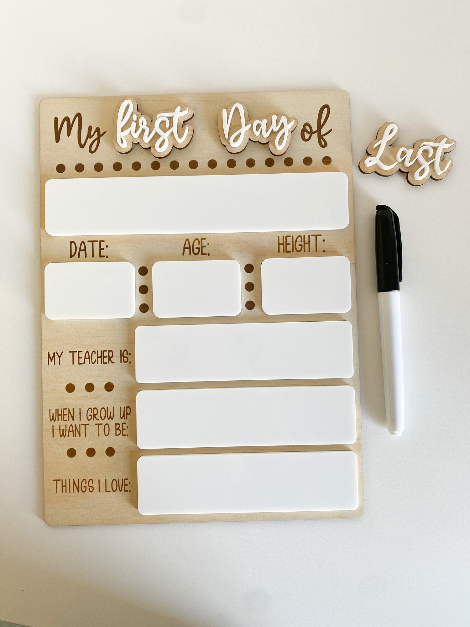 Interchangeable Back to School Board