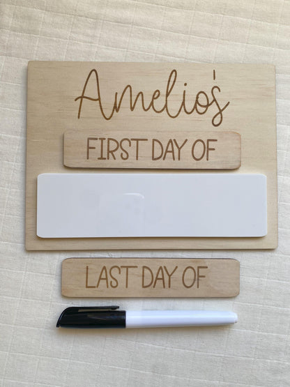 Personalised First &amp; Last Day of School Board