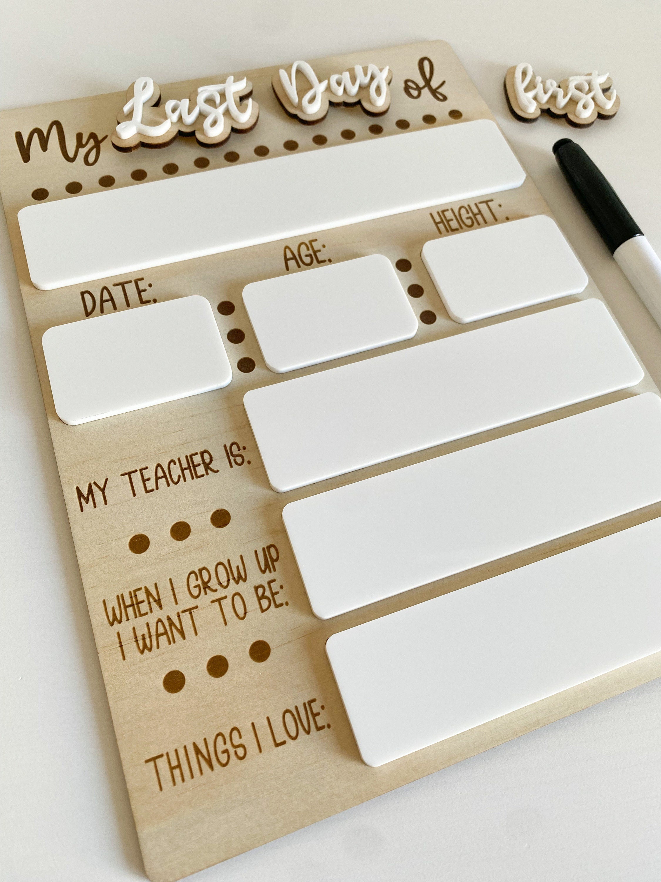 Interchangeable Back to School Board