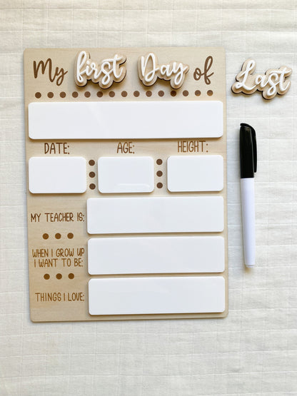 Interchangeable Back to School Board