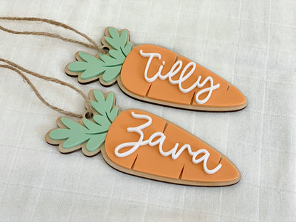 Personalised Easter Basket Carrot Gift Tag