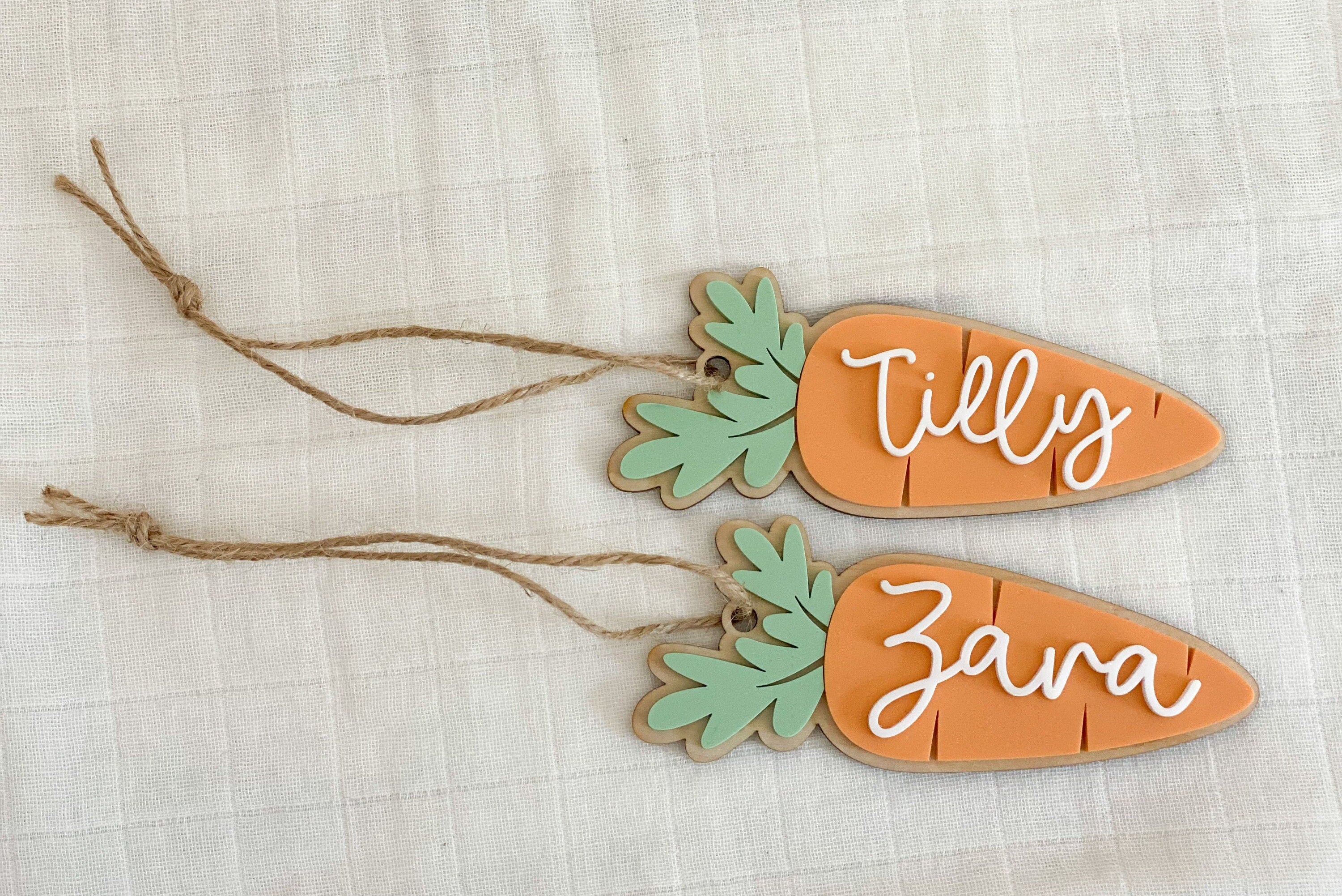 Personalised Easter Basket Carrot Gift Tag