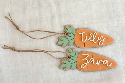 Personalised Easter Basket Carrot Gift Tag