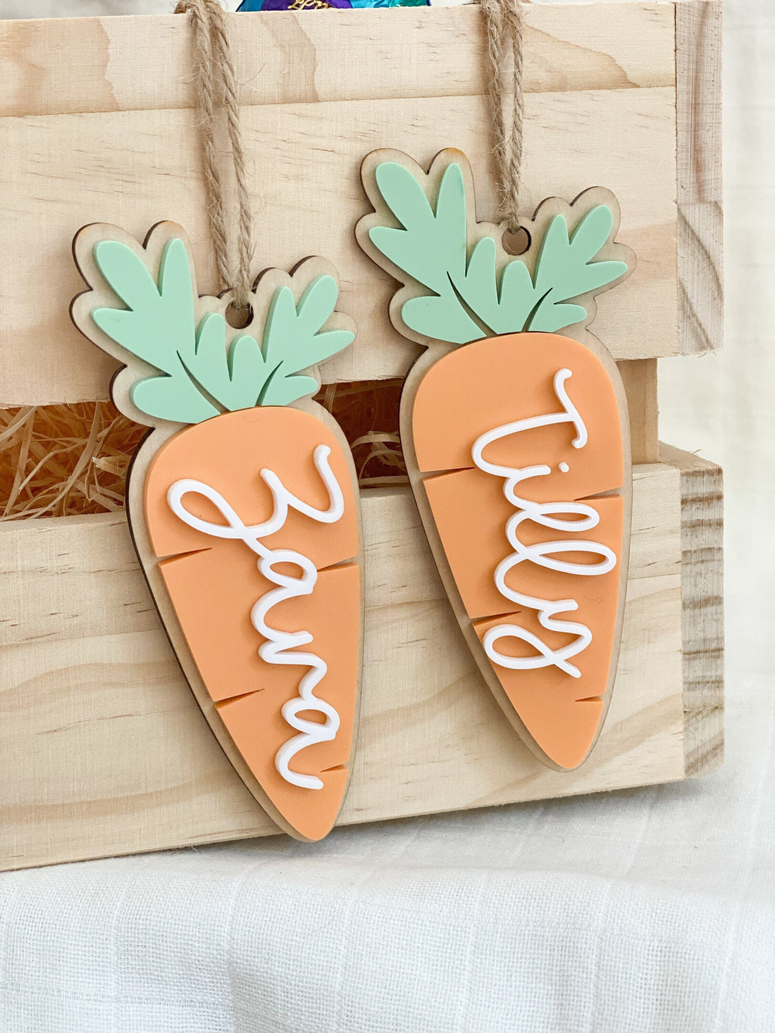 Personalised Easter Basket Carrot Gift Tag