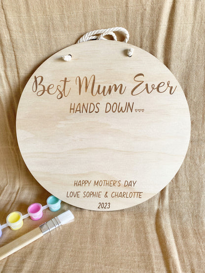 Personalised “Best Mum Ever” Handprint Plaque
