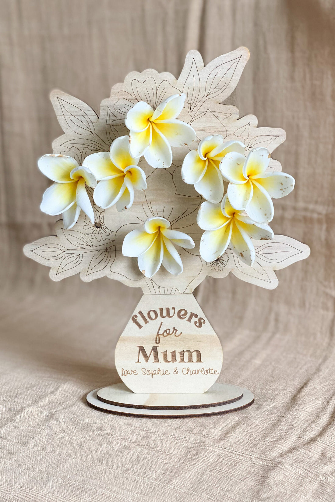 Personalised Wooden Flower Holder