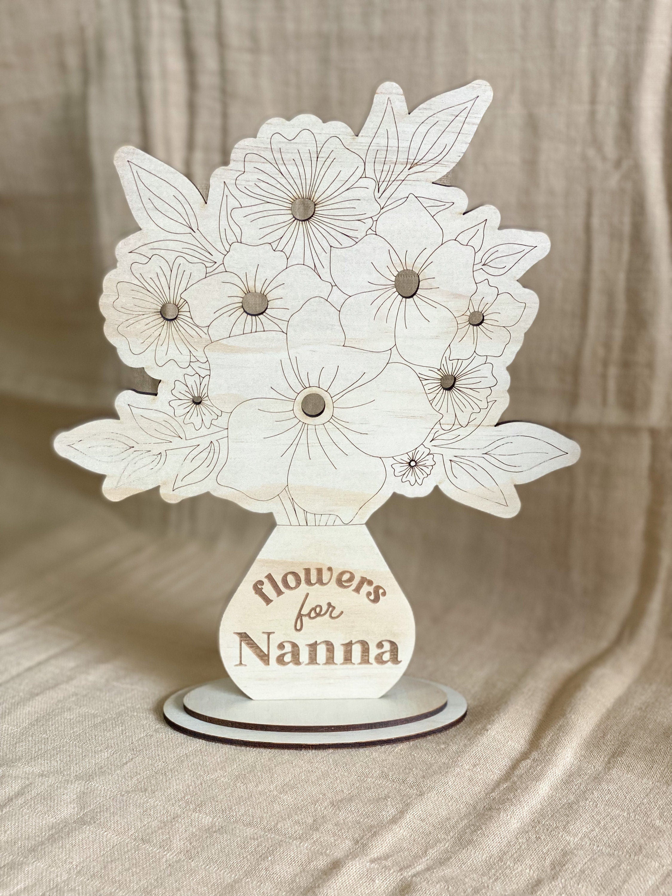Personalised Wooden Flower Holder