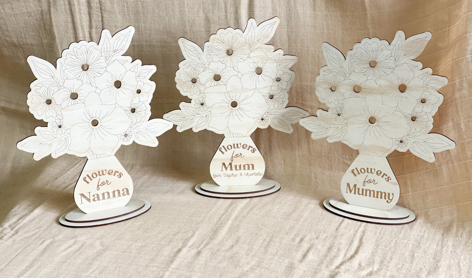Personalised Wooden Flower Holder