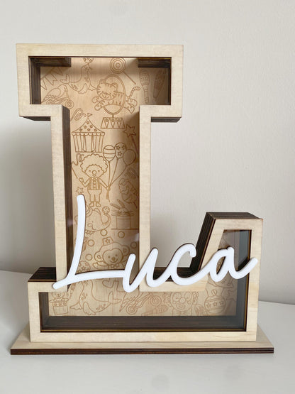 Personalised Letter Money Box - Choose Your Design
