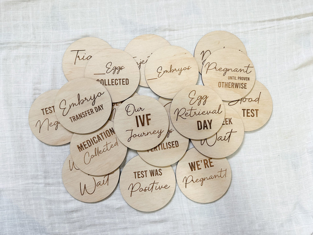 Wooden IVF Milestone Disks