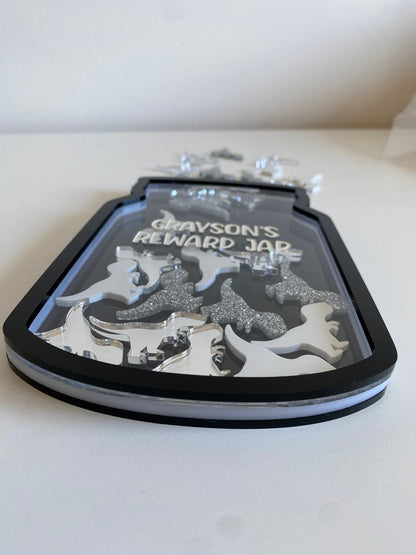 Personalised Kids Reward Jar with Heart Tokens