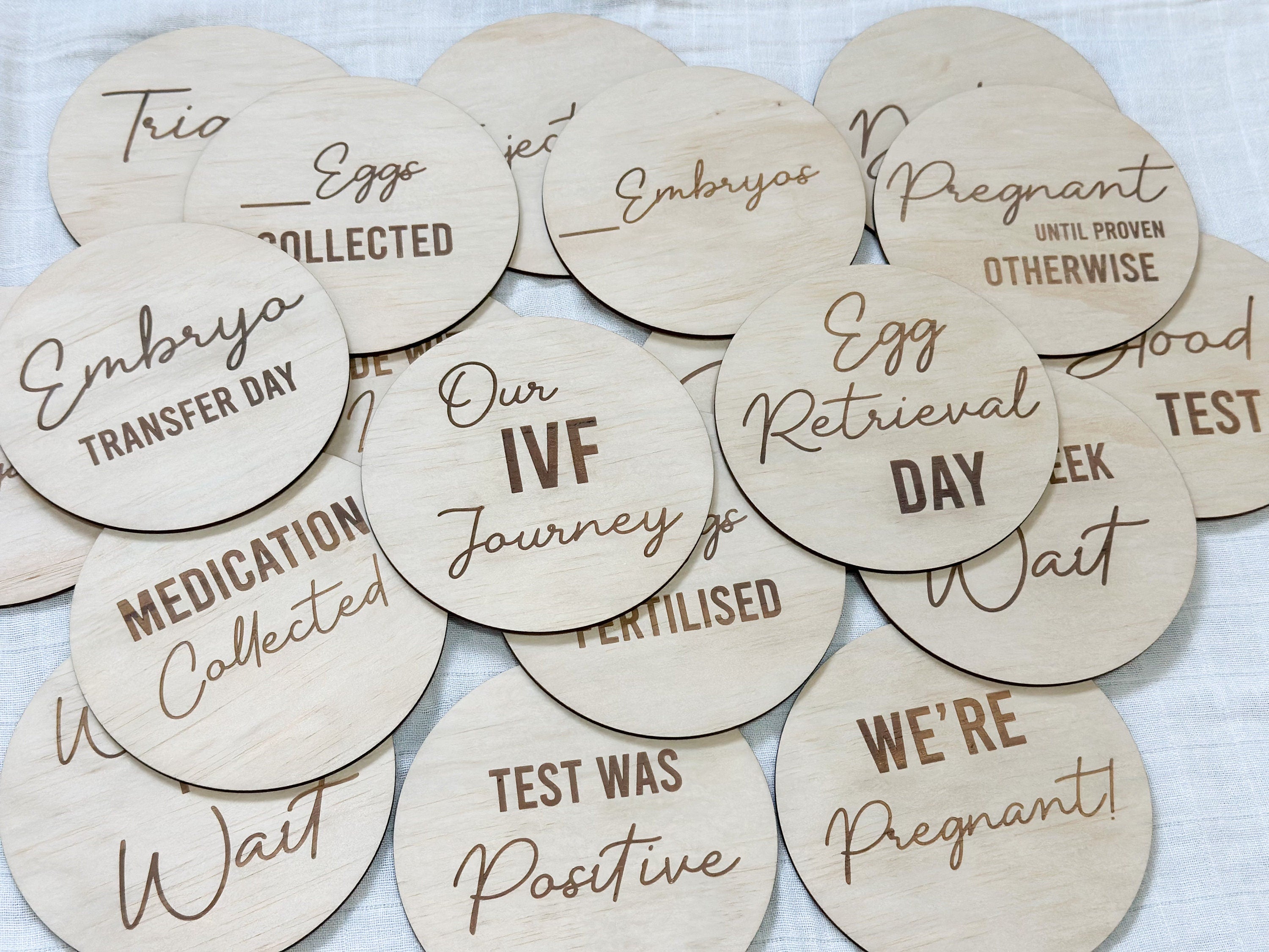 Wooden IVF Milestone Disks