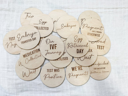 Wooden IVF Milestone Disks