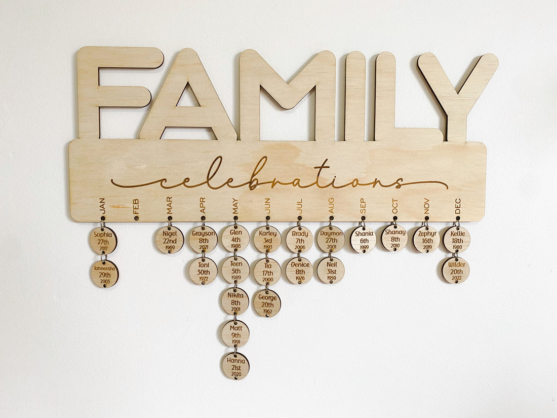 Personalised Wooden Birthday Calendar Board