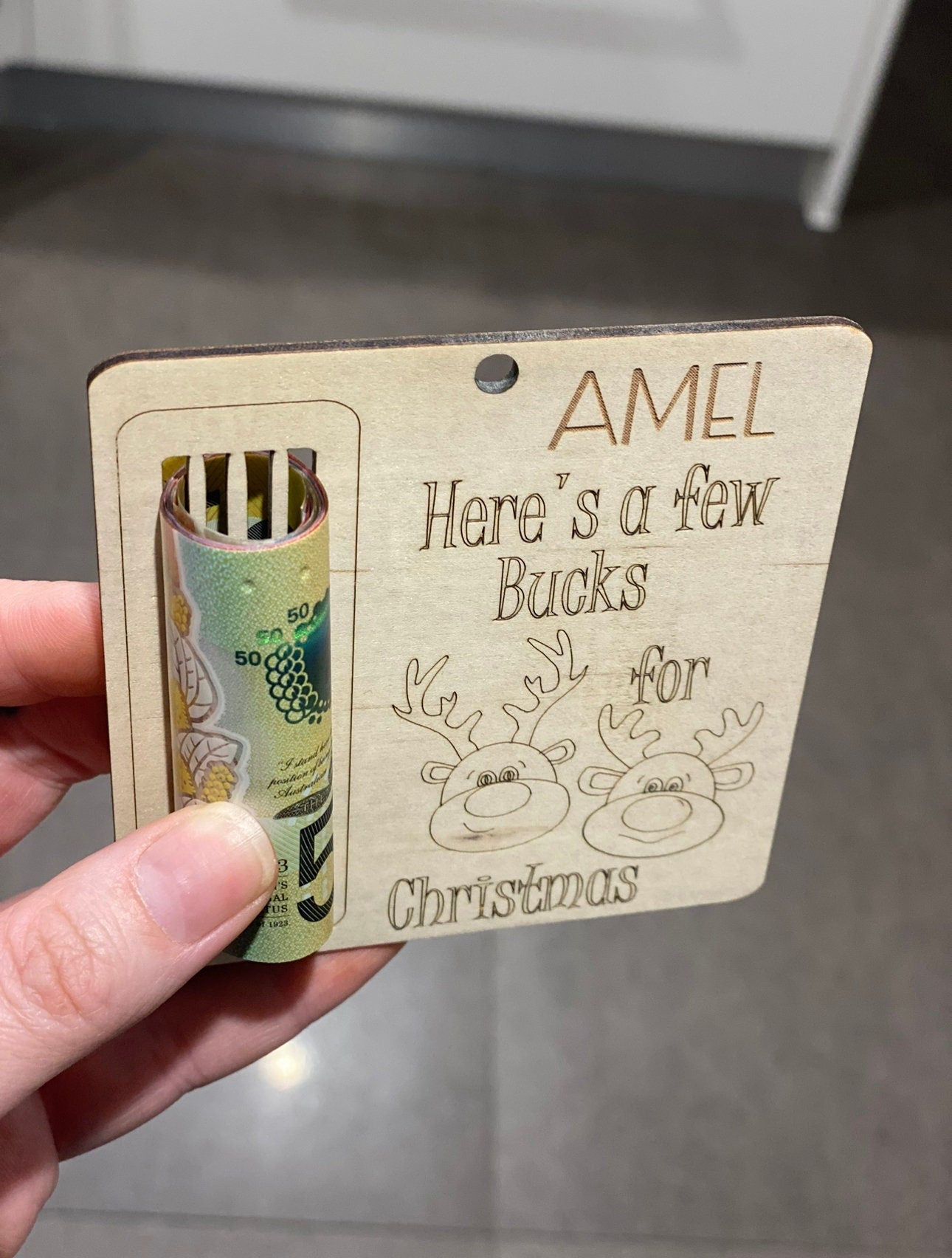 Personalised Christmas Money Holder Ornament