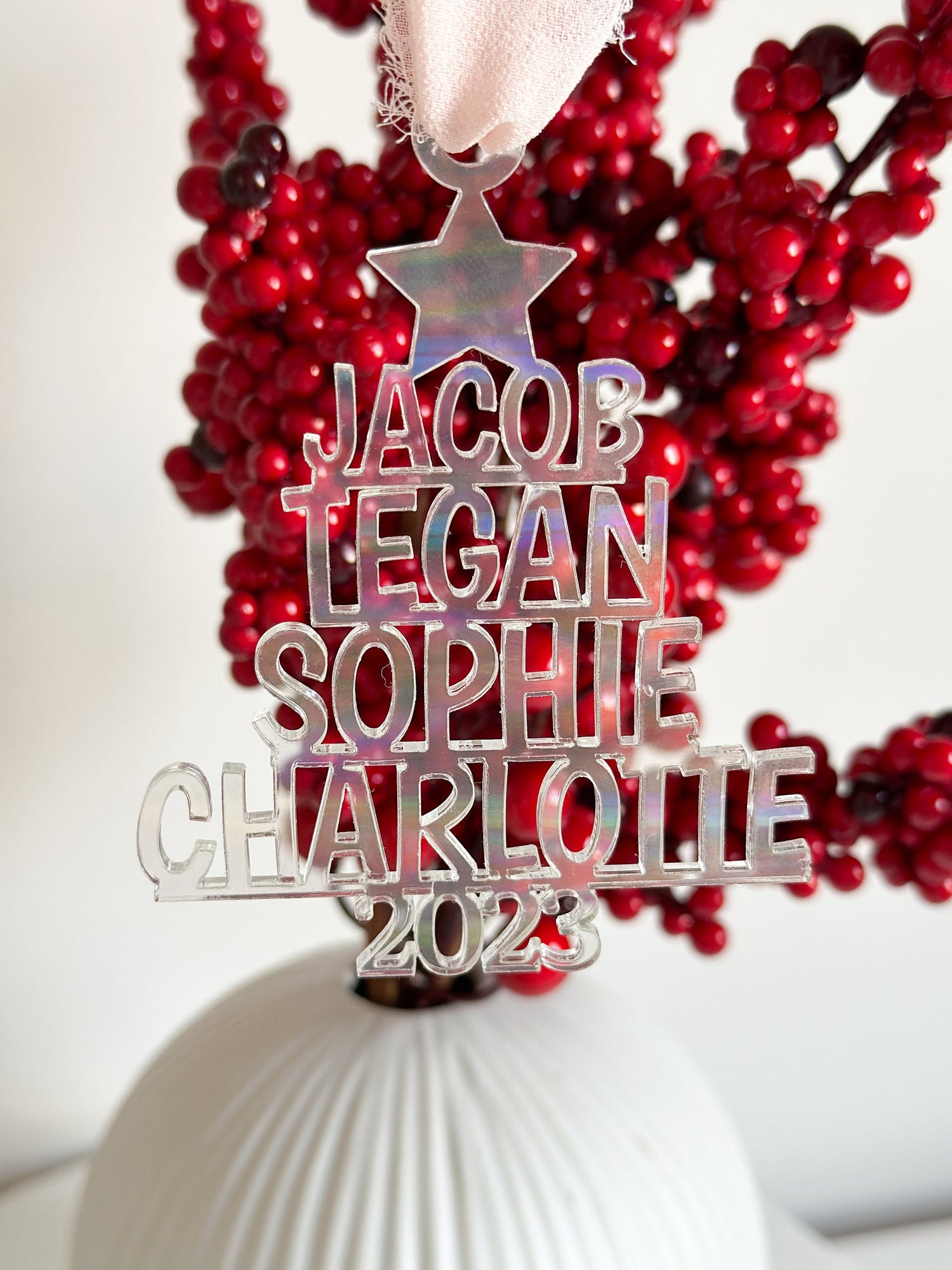 Personalised Family Name Christmas Tree Ornament
