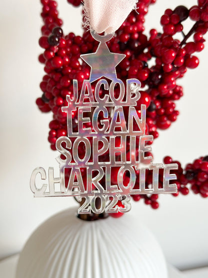 Personalised Family Name Christmas Tree Ornament