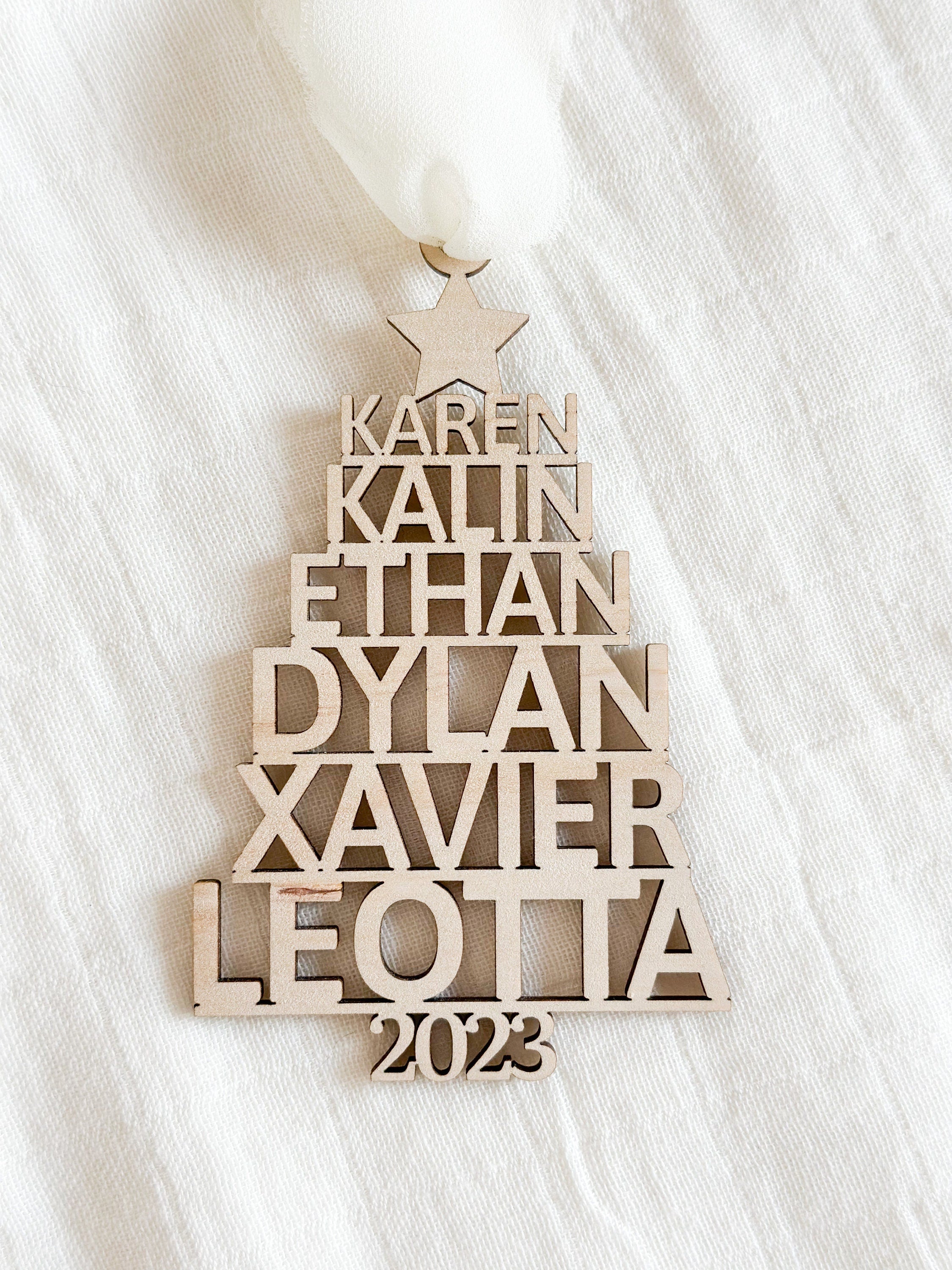 Personalised Family Name Christmas Tree Ornament