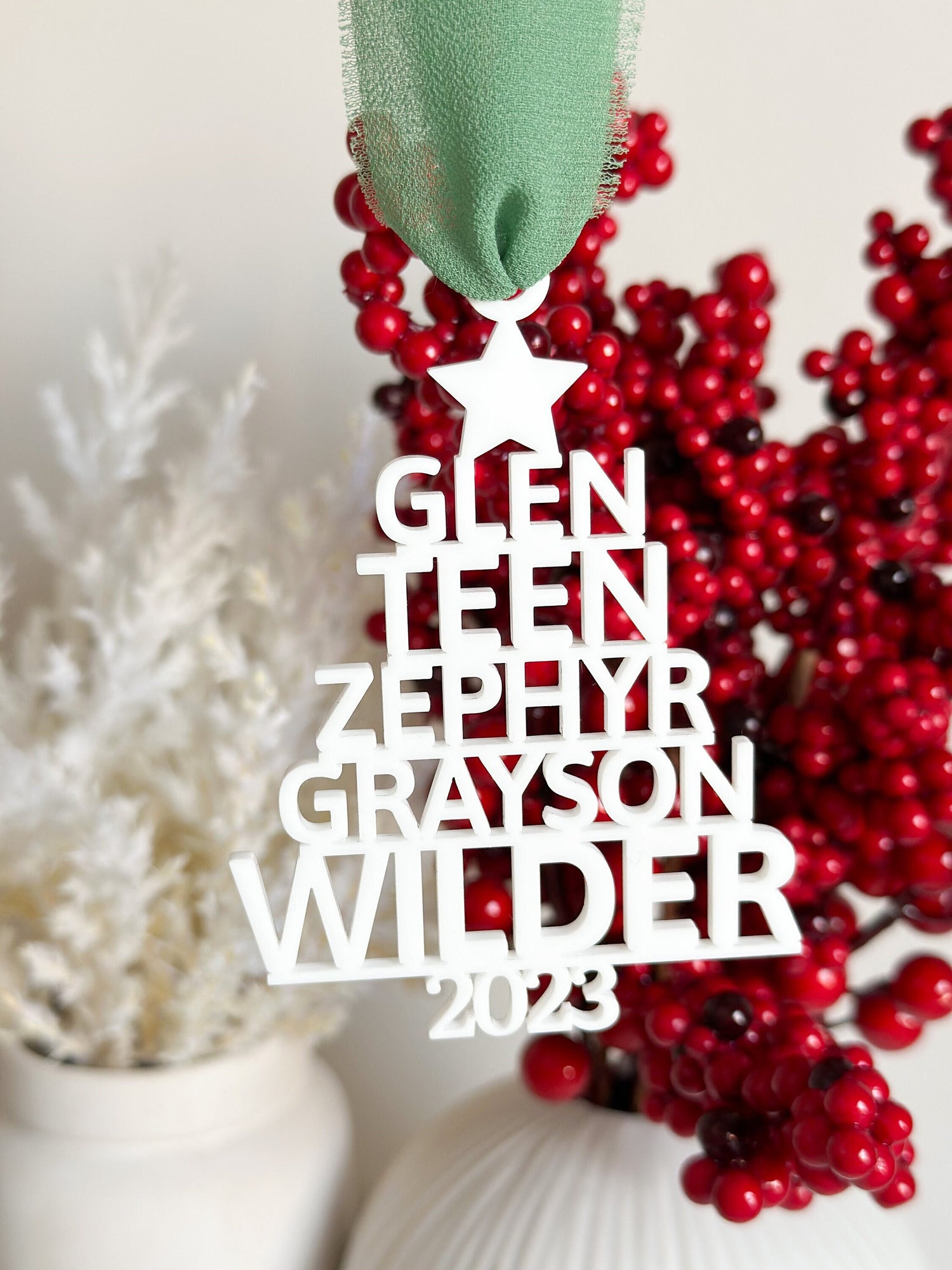 Personalised Family Name Christmas Tree Ornament