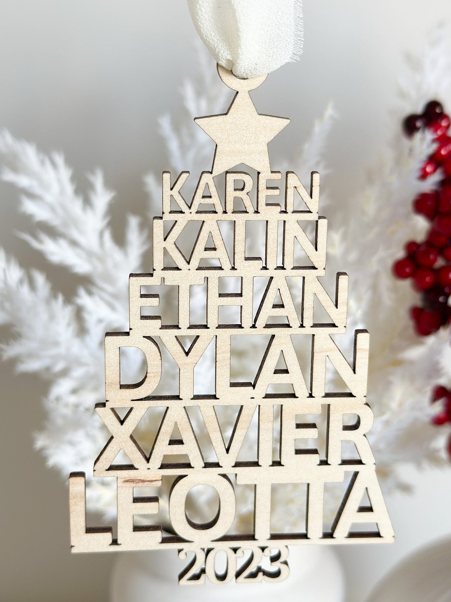 Personalised Family Name Christmas Tree Ornament