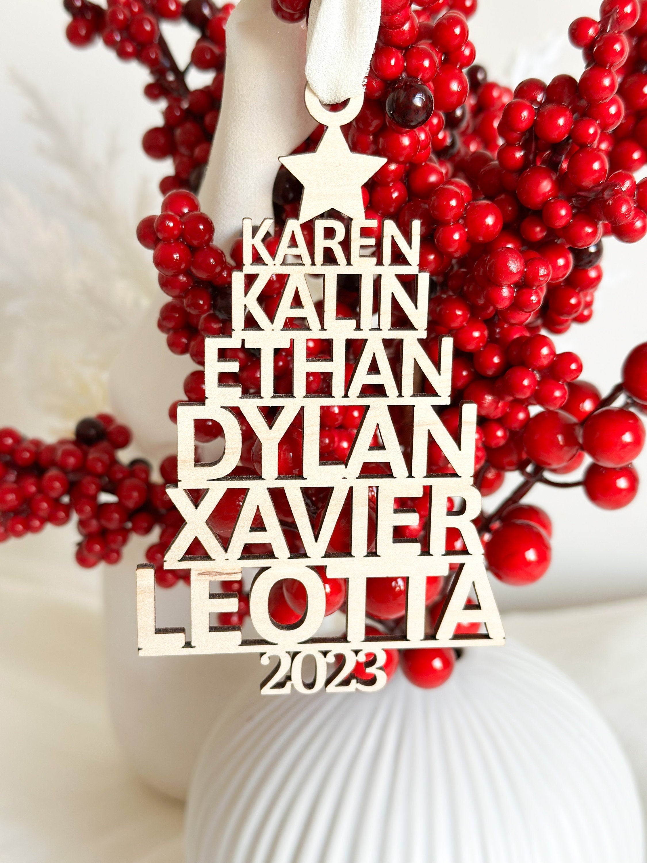 Personalised Family Name Christmas Tree Ornament