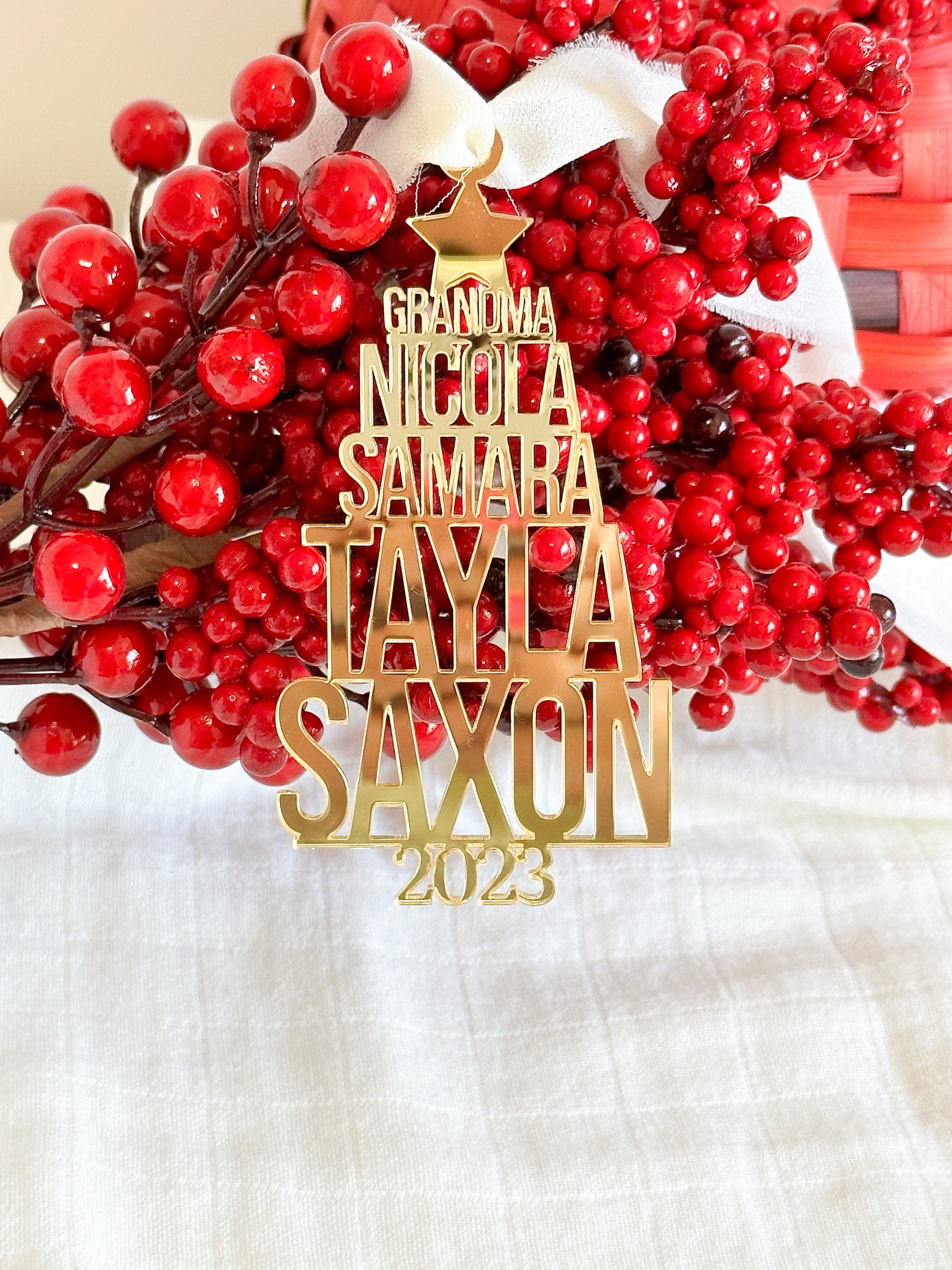 Personalised Family Name Christmas Tree Ornament