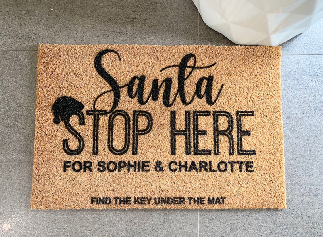 Personalised “Santa Stop Here” Doormat
