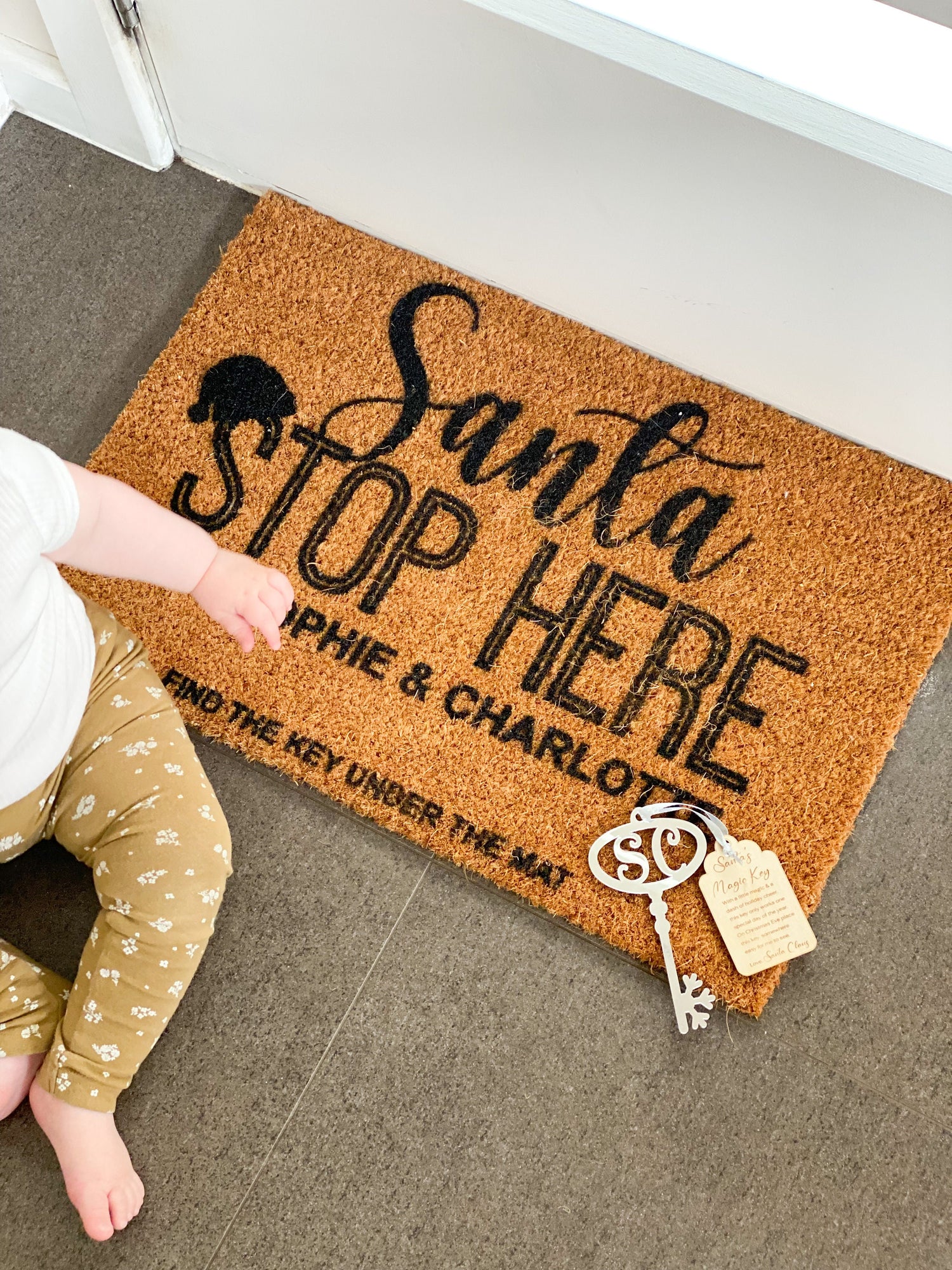Personalised “Santa Stop Here” Doormat