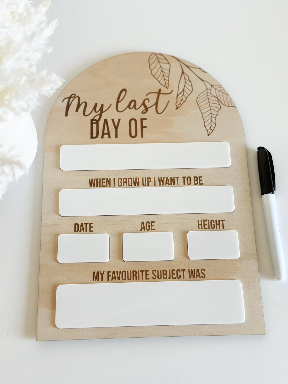 Double-Sided First &amp; Last Day of School Board