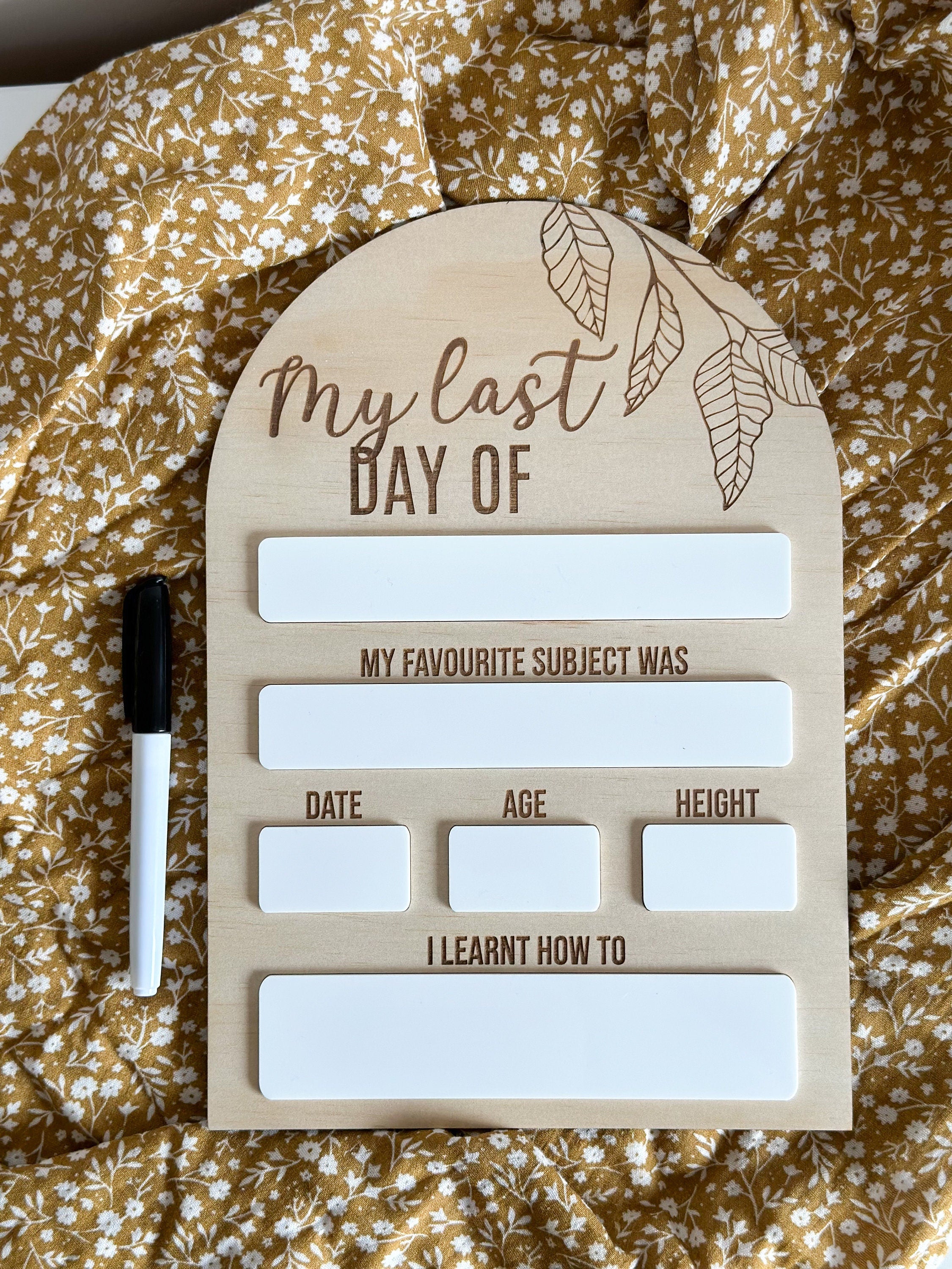 Double-Sided First &amp; Last Day of School Board