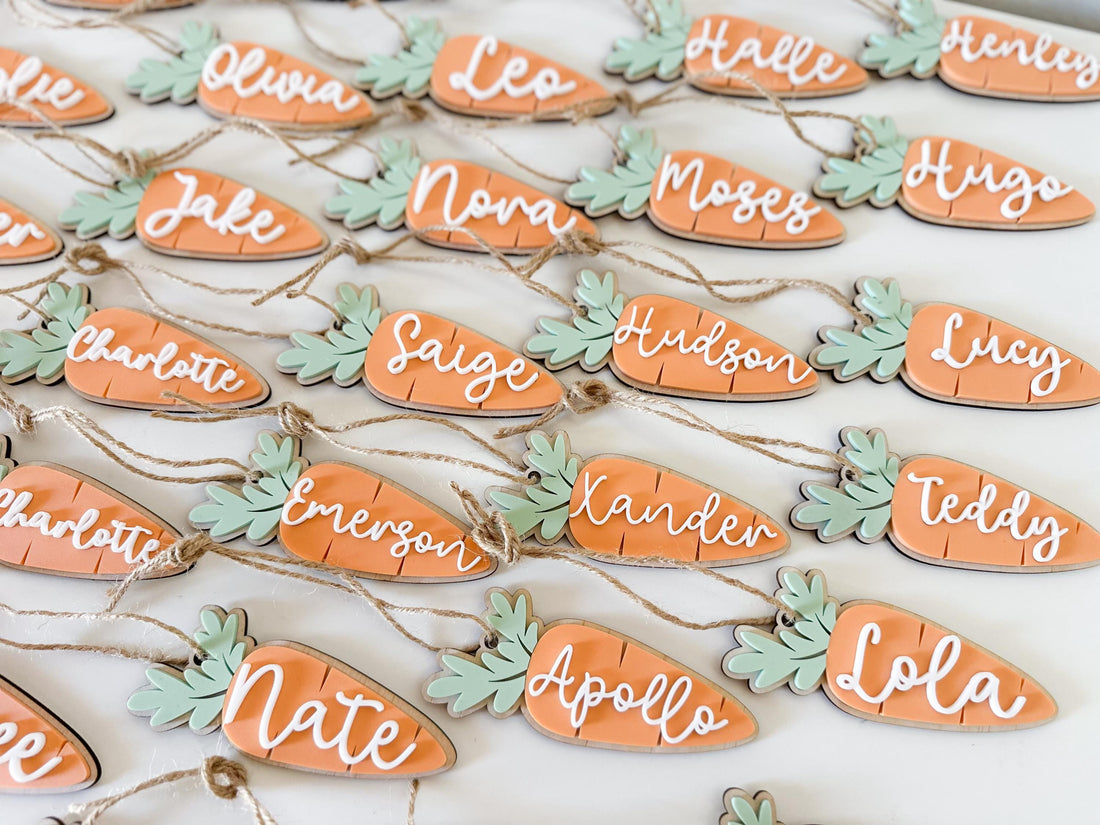 Personalised Easter Basket Carrot Gift Tag