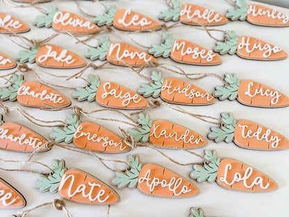 Personalised Easter Basket Carrot Gift Tag