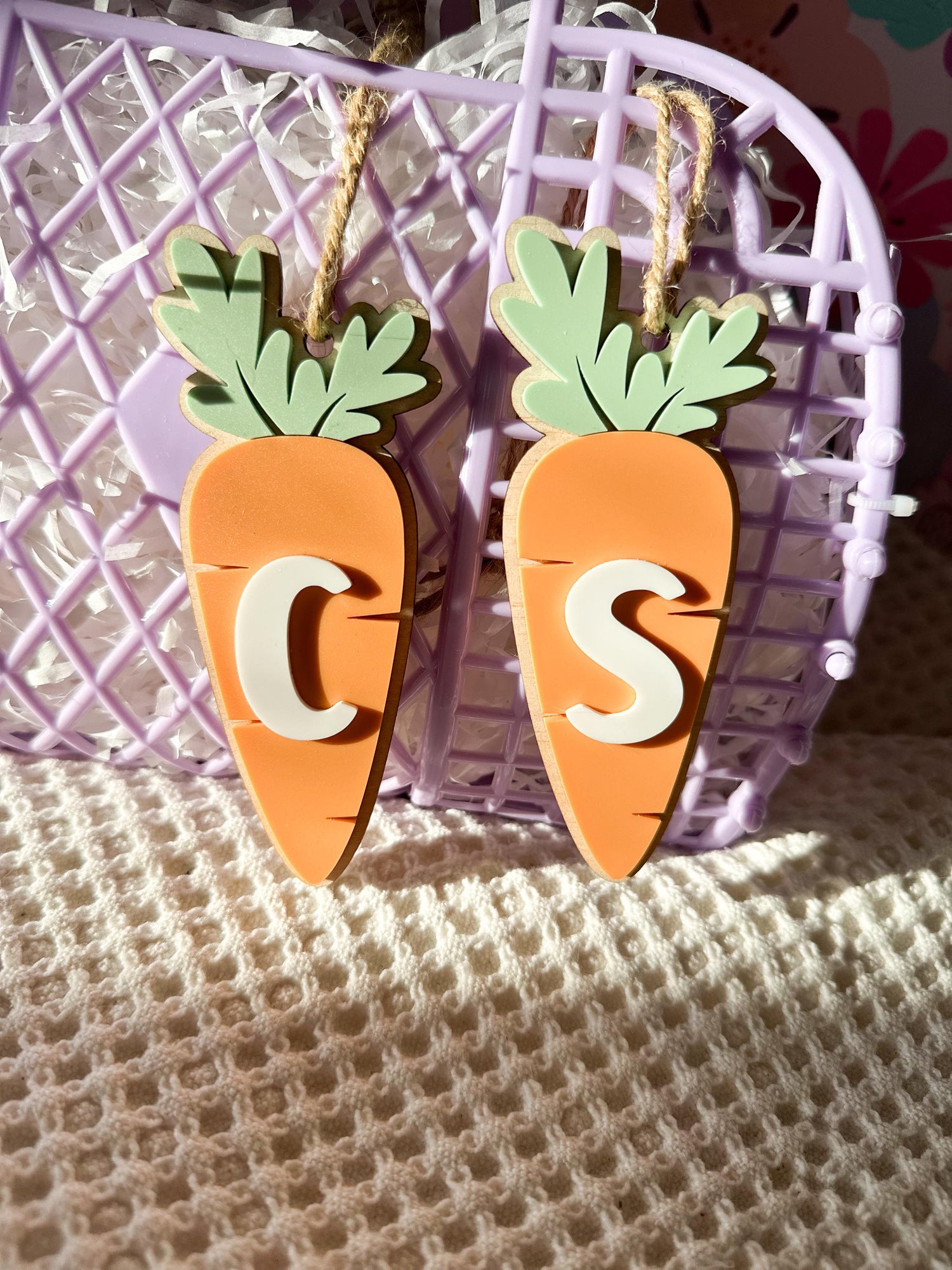 Personalised Easter Basket Carrot Tag