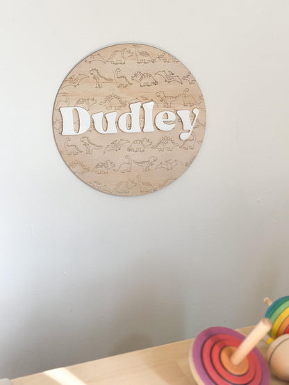Personalised Dino Name Plaque