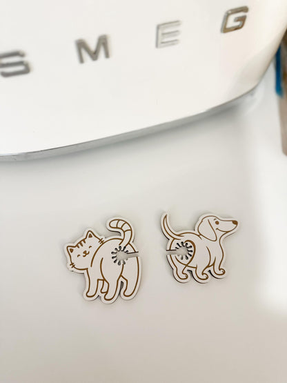 Funny Cat &amp; Dog Butt Bread Bag Ties