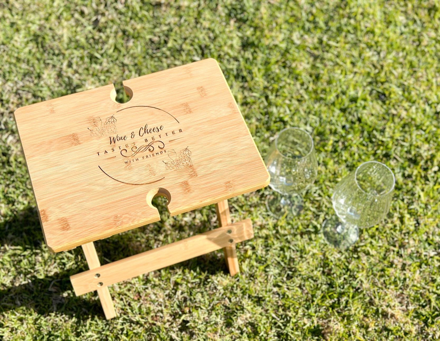 Engraved Wine &amp; Cheese Table
