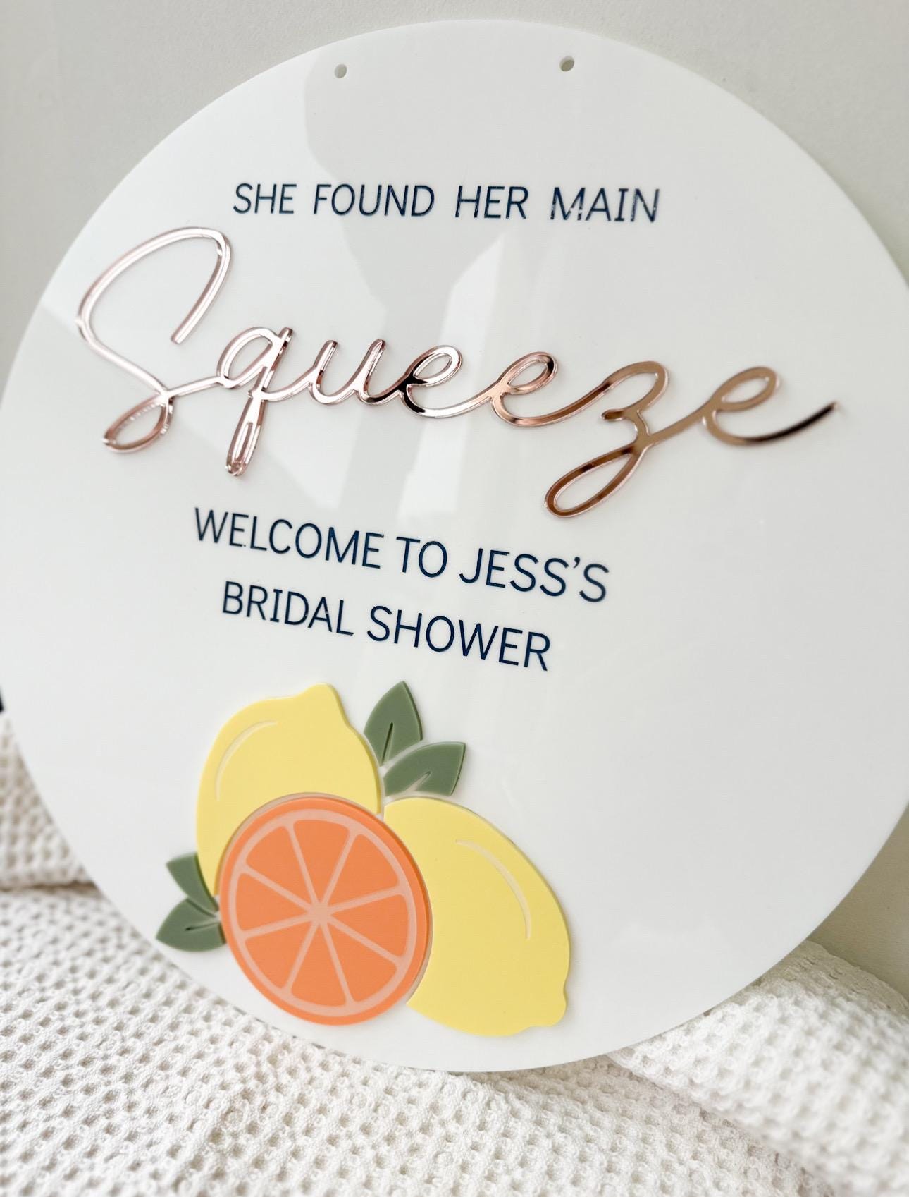“She Found Her Main Squeeze” Bridal Shower Plaque