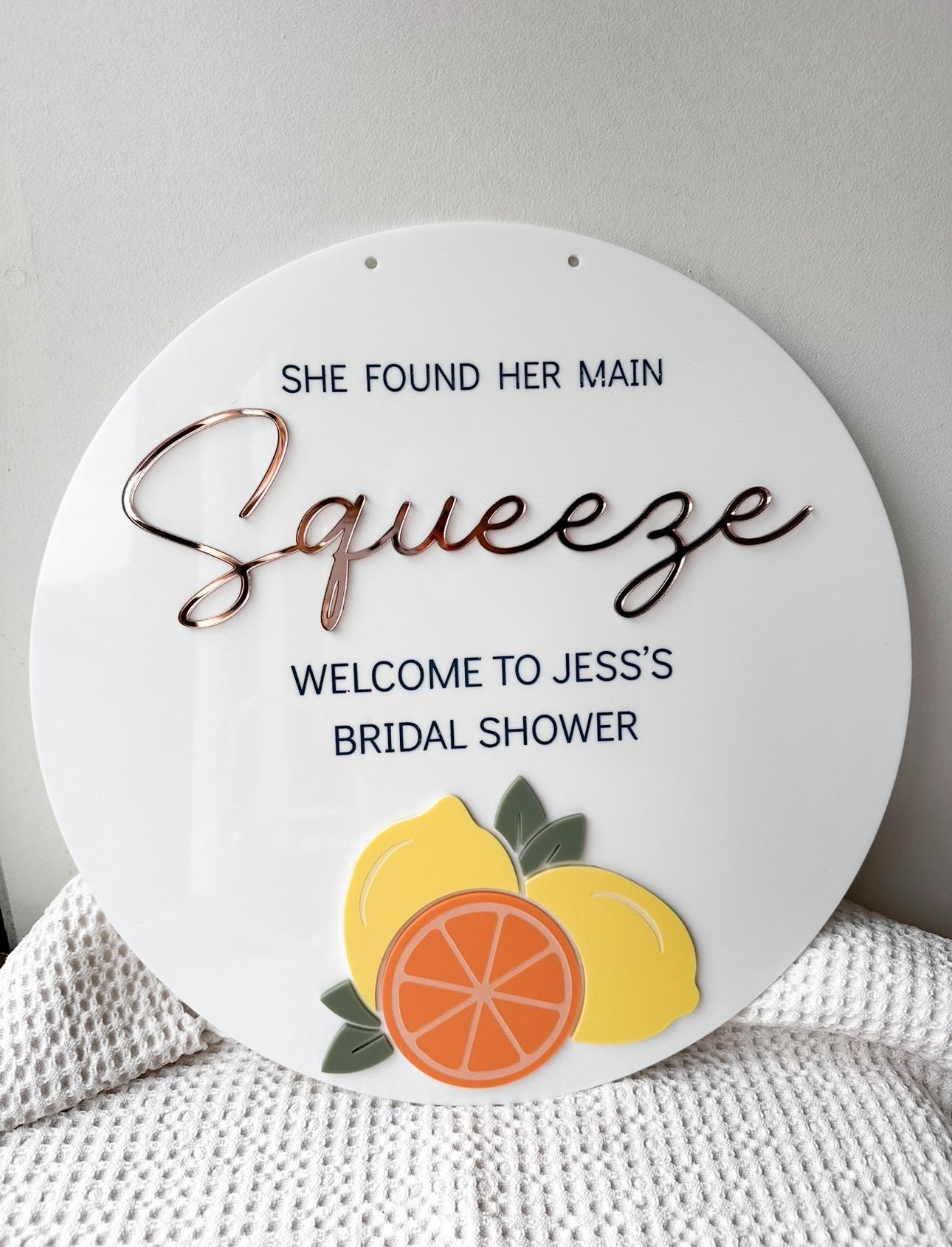 “She Found Her Main Squeeze” Bridal Shower Plaque