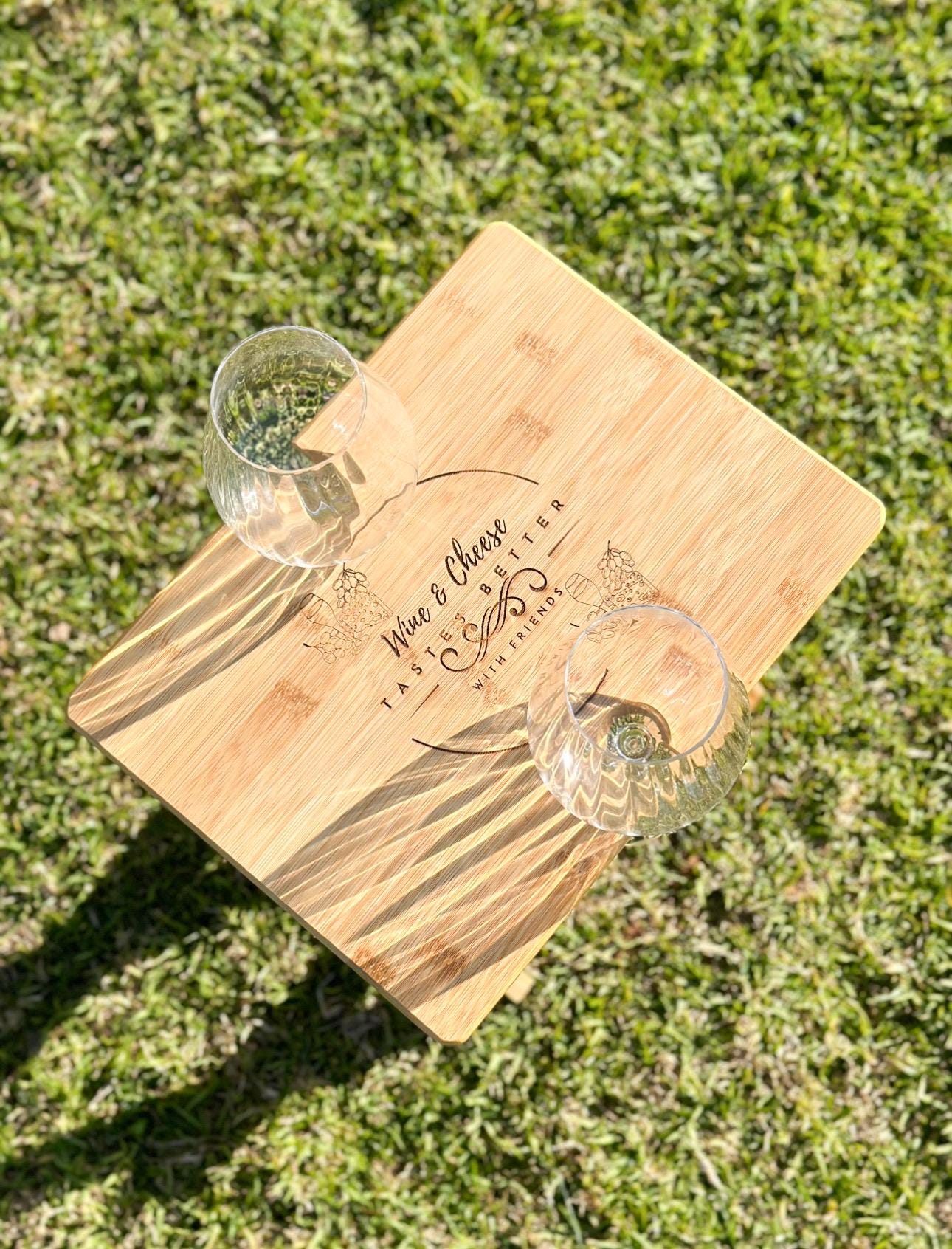 Engraved Wine &amp; Cheese Table